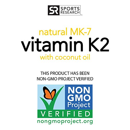 Sports Research Vitamin K2 (MK7) with Organic Coconut Oil and MenaQ7